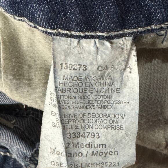 Lee SZ 12 Medium Slender Secret Jean Capris Mid-Rise Stretch Zip-Fly Pocket Blue - Picture 9 of 10